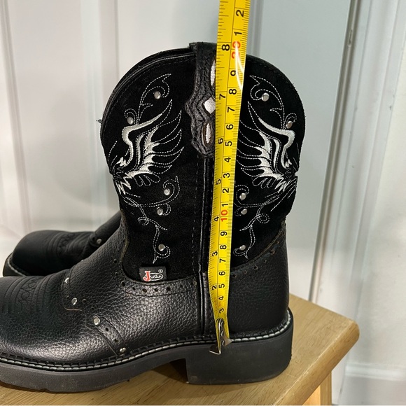 Justin Gypsy Mandra Women’s Black Suede and Leather Boots size 7.5B - Picture 11 of 12